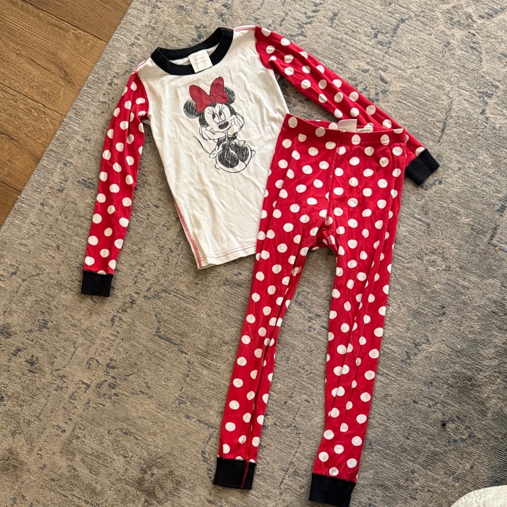 Hanna Andersson Red and White Minnie Mouse Pajama Set